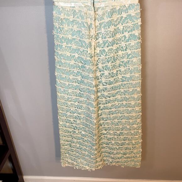 Vintage Handmade Regency Style Floral Lace Blue A-Line Dress SZ S | Bridgerton - Picture 11 of 14